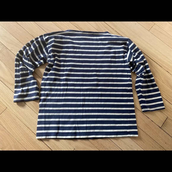 Kids Saint James x Crewcuts J. Crew Navy/Ivory Breton Striped Tee Size 12 - Picture 2 of 6